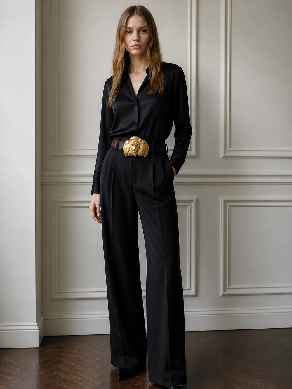 Barry Kieselstein-Cord black crocodile Belt with Christopher Ross belt buckle